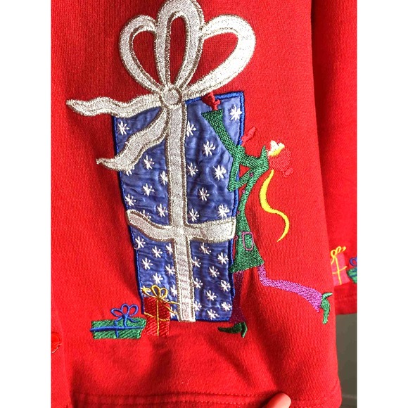 Jack B Quick Women's Cardigan Size Large Embroidered Christmas teacher festive - Picture 2 of 10